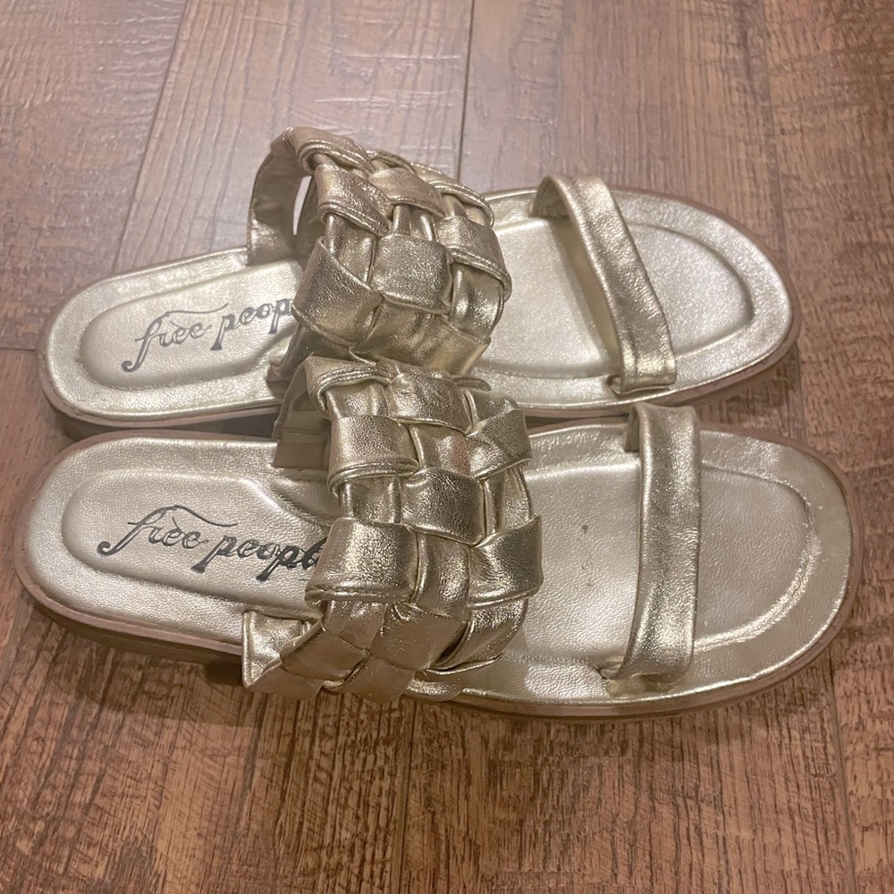 Free People Gold Sandals